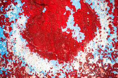 Mavi-kırmızı-beyaz kırık yağ boyalı yüzey zengin dokulu