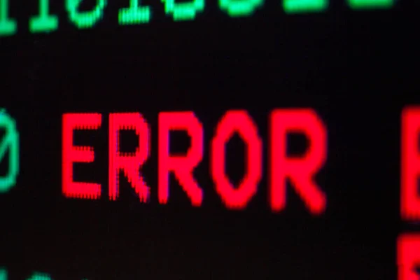 Errore Del Computer Messaggio Errore Sullo Schermo Avviso Sistema — Foto Stock
