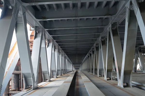 Строительство Моста Металлическая Конструкция Моста — стоковое фото