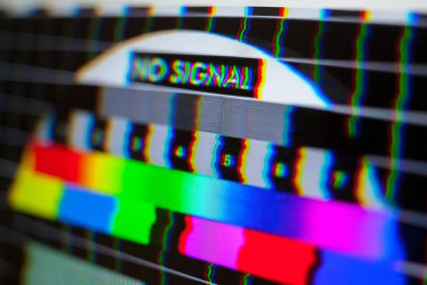 Deneme kalıbı ekranda. Arıza. Dijital hatalar. Sinyal yok..