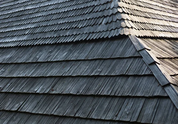 Old Wooden Shingle Roof Rich Texture — Stock Photo, Image