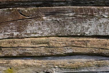 Eski ahşap evin duvarı. Ahşap doku.