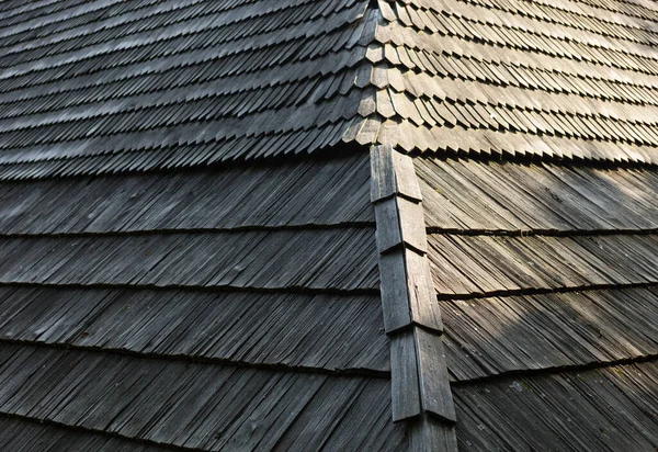 Old Wooden Shingle Roof Rich Texture — Stock Photo, Image