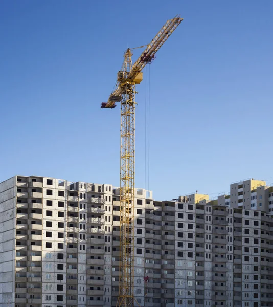 Grue Pylônes Gratte Ciel Sur Chantier — Photo