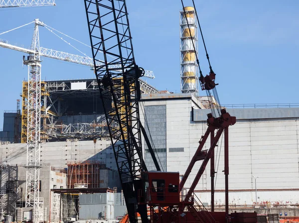Chernobyl Ucrania Octubre 2015 Construcción Nuevo Confinamiento Seguro Nuevo Refugio — Foto de Stock
