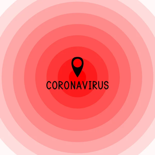 Wabah Coronavirus Covid Menyebarkan Infeksinya Lokasi Virusnya Epicenter Dari Infeksi - Stok Vektor