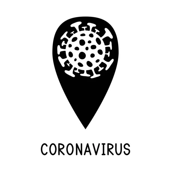 Wabah Coronavirus Covid Lokasi Infeksinya Epicenter Dari Infeksi Ilustrasi Vektor - Stok Vektor