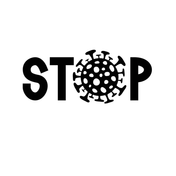 Σταμάτα Τον Κορωνοϊό Κόβιντ Σταματήστε Μόλυνση Από Τον Της Στέψης — Διανυσματικό Αρχείο