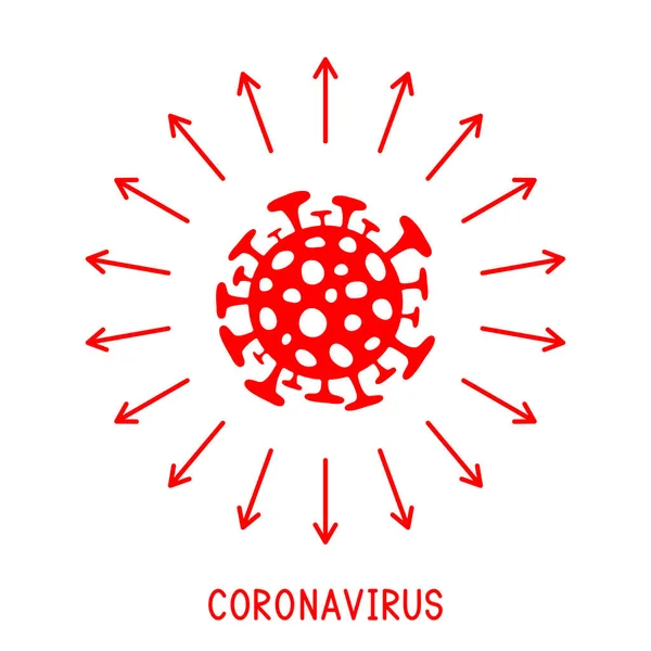 Menyebarkan Infeksi Coronavirus Berbahaya Covid Penyakit Coronavirus Bakteri Coronavirus Ilustrasi - Stok Vektor