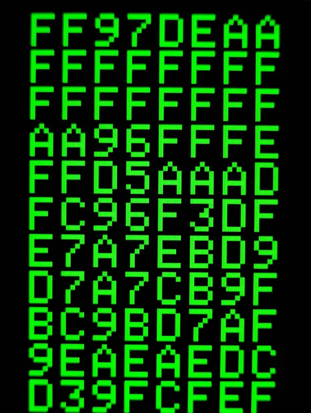 Computerkode Skærmen Programmeringssprog Grønne Tal Bogstaver Datalogi - Stock-foto