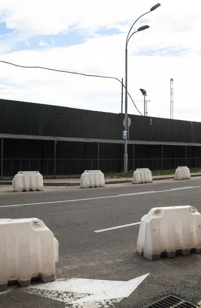 Road White Safety Barriers Road — Stock Photo, Image