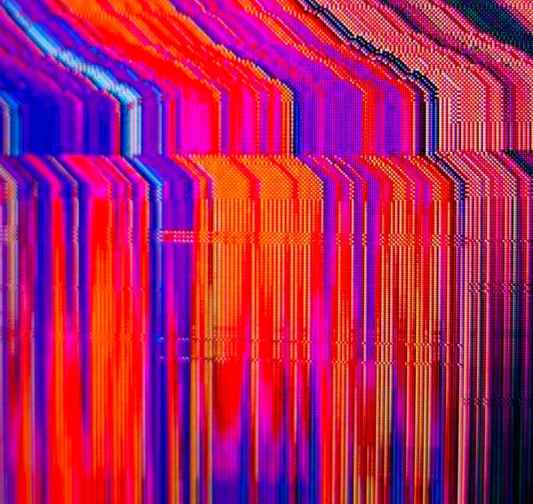 抽象的故障背景 Glitch艺术 柔韧的质感屏幕上的数字错误 数字艺术品 Pixel噪音 — 图库照片