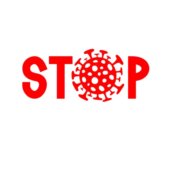 Zastavte Koronavirus Covid Zastavte Koronavirovou Infekci Nebezpečné Koronavirové Bakterie Vektorová — Stockový vektor