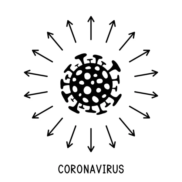 Menyebarkan Infeksi Coronavirus Berbahaya Covid Penyakit Coronavirus Bakteri Coronavirus Ilustrasi - Stok Vektor
