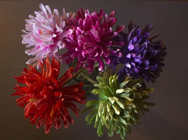 Küçük bir saksıda çiçekler 