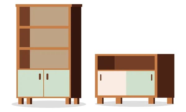 Illustration vectorielle d'éléments isolés sur fond blanc de meubles . — Image vectorielle