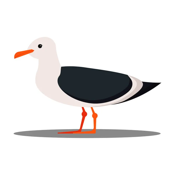 Isolé Sur Fond Blanc Mouette Icône Design Plat Illustration Vectorielle — Image vectorielle