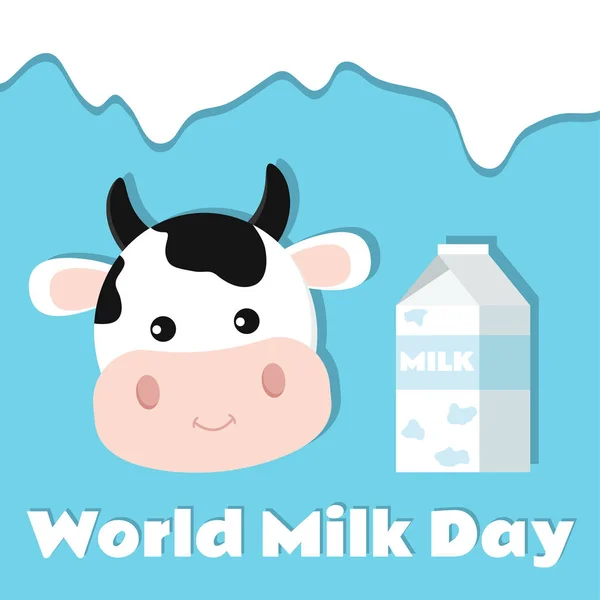 Diseño Póster Para Ilustración Del Día Mundial Leche Ilustración Vectorial — Archivo Imágenes Vectoriales