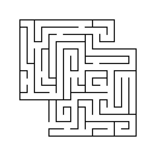 Изолированный чёрный лабиринт, начинающий сложность лабиринта на белом фоне. Векторная иллюстрация
.