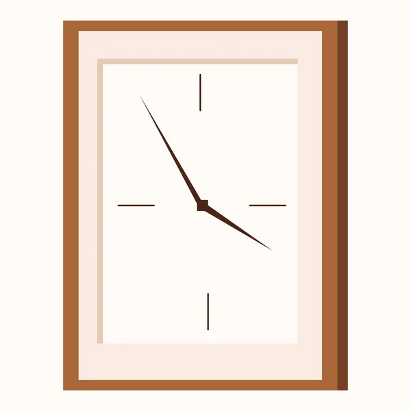 Επίπεδη Εικόνα Στυλ Κινουμένων Σχεδίων Ορθογώνιο Σχήμα Ρολόι Τοίχου Εικονογράφηση — Διανυσματικό Αρχείο