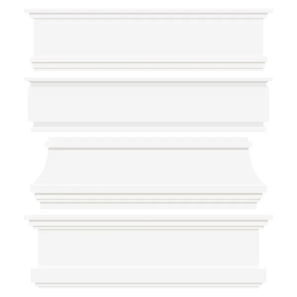 Beyaz Arka Planda Izole Edilmiş Beyaz Plastik Tahta Süpürgelikler Duvar — Stok Vektör