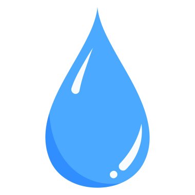 Beyaz arkaplanda izole edilmiş vektör mavi su damlası ikonu. Düz stil. Logo, web, uygulama tasarımı için zarif tek doğa öğesi.