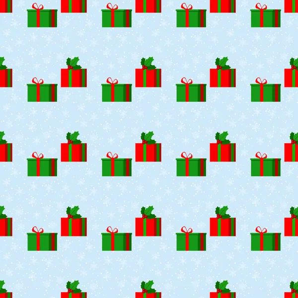 Joyeux Noël Vecteur Mignon Motif Sans Couture Avec Neige Flocons — Image vectorielle