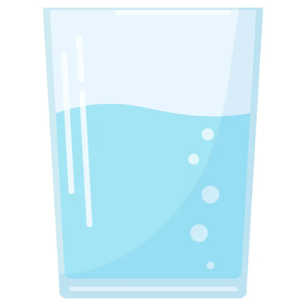 Icône Verre Eau Design Plat Dans Style Dessin Animé Isolé — Image vectorielle