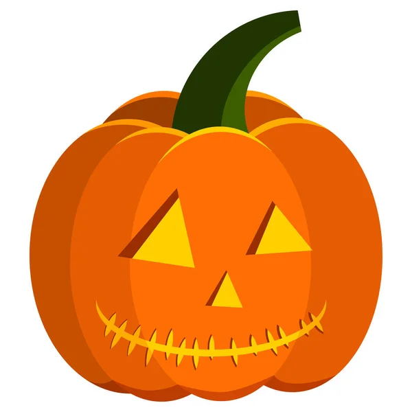 Estilo Dibujos Animados Diseño Plano Color Naranja Tallado Icono Halloween — Vector de stock