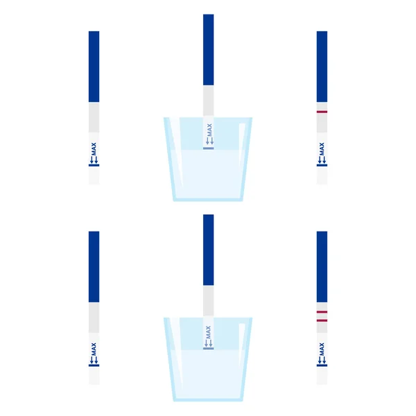 Ilustración Vectorial Guía Cómo Usar Prueba Embarazo Tiras Prueba Embarazo — Archivo Imágenes Vectoriales