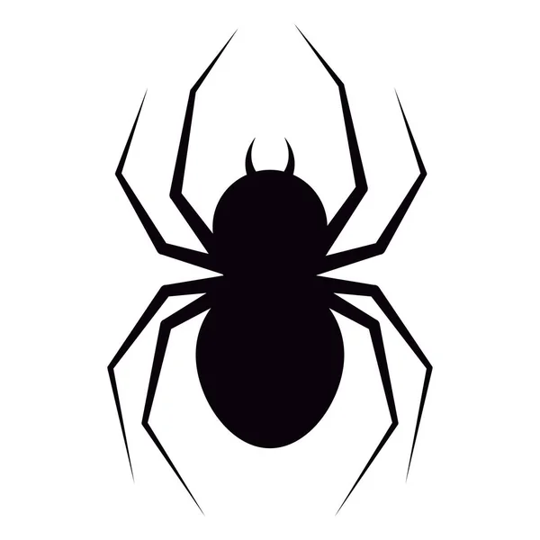 Εικονογράφηση Διάνυσμα Επίπεδη Σχεδίαση Μαύρη Αράχνη Κυνόδοντες Εικόνα Σιλουέτα Απομονώνονται — Διανυσματικό Αρχείο