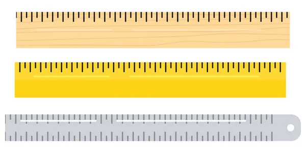 Ilustración Diseño Plano Vectorial Diferentes Materiales Conjunto Iconos Instrumentos Regla — Archivo Imágenes Vectoriales