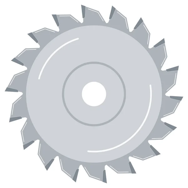 Circular Saw Blade Disk Wood Metal Work Flat Design Icon — Stock Vector