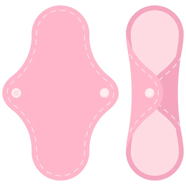 Opětovné Použití Hygienické Menstruační Podložky Nastavit Izolované Bílém Pozadí Žádné — Stockový vektor