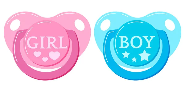 Pacifier Baby Dummy Vector Icoon Set Geïsoleerd Witte Achtergrond Tekenen — Stockvector