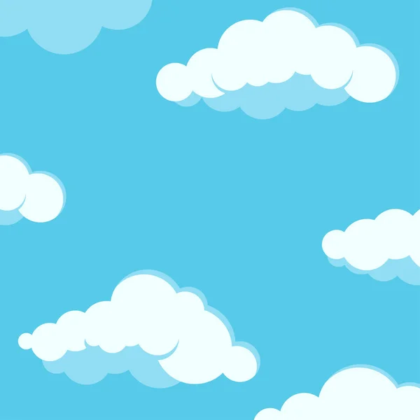 Ciel Avec Fond Nuageux Nuages Duveteux Blancs Sur Illustration Vectorielle — Image vectorielle