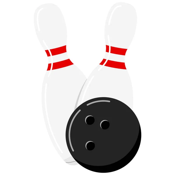 Bowling Ball Pin Vector Icon Isolated White Background Black Bowling Royalt...