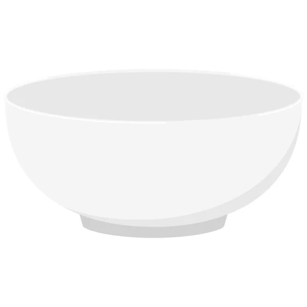 Soup Bowl Empty White Plate Vector Illustration Isolated White Background — Stock Vector