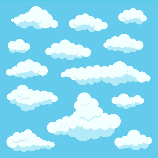 Облака белого цвета иконка набор изолирован на голубом фоне неба
.