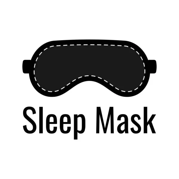 Zwart oog slaap masker logo geïsoleerd op witte achtergrond. — Stockvector