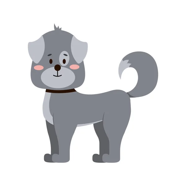 Šťastný roztomilý pes ikona izolované na bílém bckground. — Stockový vektor