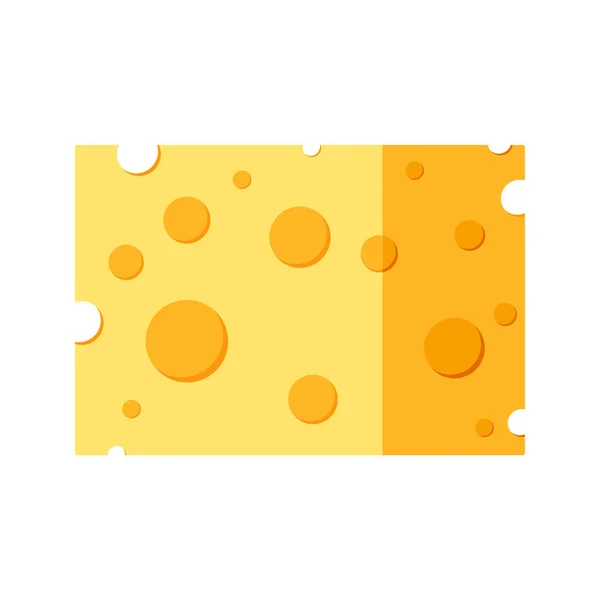 在白色背景上孤立的奶酪立方体块矢量图标. — 图库矢量图片