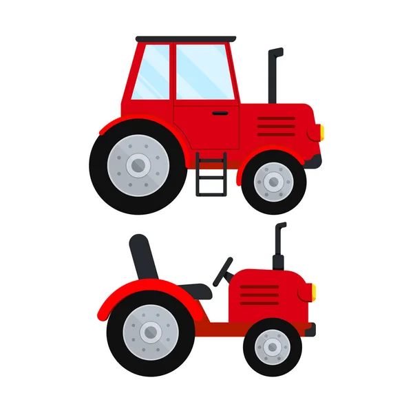 Rote Traktor-Ikone auf weißem Hintergrund. — Stockvektor