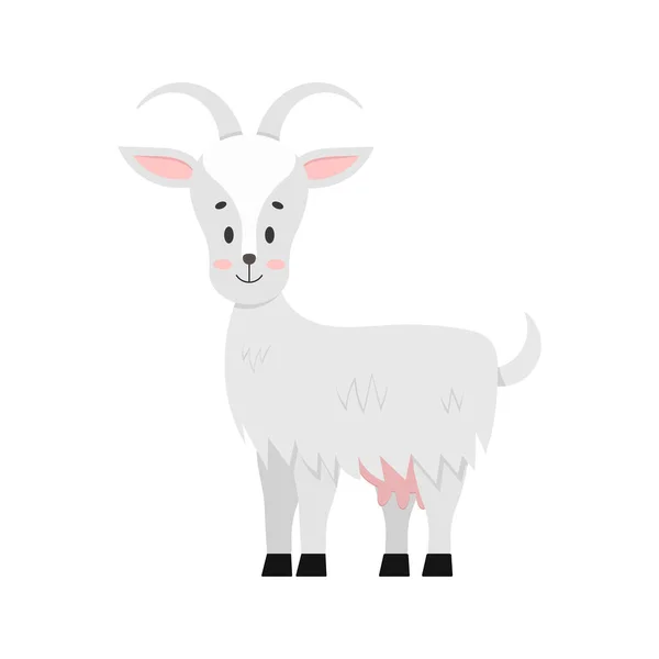 Симпатичный вектор козы фермы иконка на белом фоне . — стоковый вектор