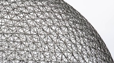 Montreal, Kanada - Ekim 07, 2017: Montreal Biyosfer siyah beyaz gösteriliyor