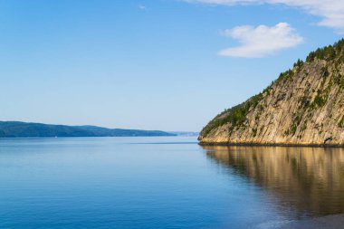 Saint-Rose-du-Nord, Canada - August 14, 2019: Saguenay valley view of Sainte-Rose-du-Nord