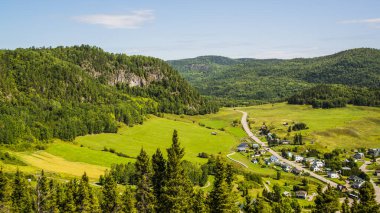 Saint-Rose-du-Nord, Canada - August 14 2019: Panorama view of Sainte-Rose-du-Nord