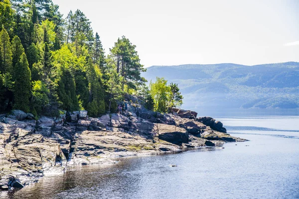 Saint-Rose-du-Nord, Canada - August 14, 2019: Saguenay valley view of Sainte-Rose-du-Nord