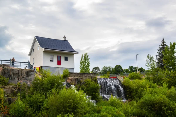 Saguenay, Canada - August 14, 2019: The Little White House in downtown Saguenay city in Quebec