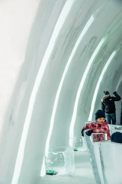 Quebec Canada Februari 2019 Interieur Van Ice Hotel Quebec — Stockfoto